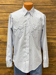 Rockmount 6300-BLU Mens Vintage Dobby Western Shirt Blue front view. If you need any assistance with this item or the purchase of this item please call us at five six one seven four eight eight eight zero one Monday through Saturday 10:00a.m EST to 8:00 p.m EST