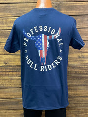 Changes 15-331-18 Mens PBR Skull America T-Shirt Navy Blue back view. If you need any assistance with this item or the purchase of this item please call us at five six one seven four eight eight eight zero one Monday through Saturday 10:00a.m EST to 8:00 p.m EST