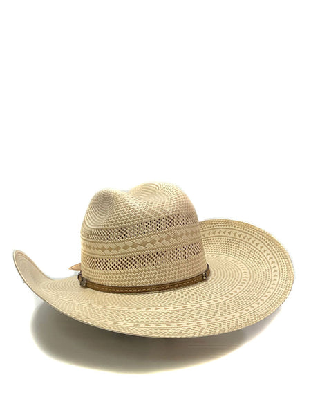 Justin JS4830HUTS HUTSON Bent Rail Straw Cowboy Hat Ivory back view. If you need any assistance with this item or the purchase of this item please call us at five six one seven four eight eight eight zero one Monday through Saturday 10:00a.m EST to 8:00 p.m EST