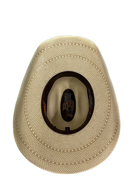 Justin JS4830HUTS HUTSON Bent Rail Straw Cowboy Hat Ivory inside view. If you need any assistance with this item or the purchase of this item please call us at five six one seven four eight eight eight zero one Monday through Saturday 10:00a.m EST to 8:00 p.m EST