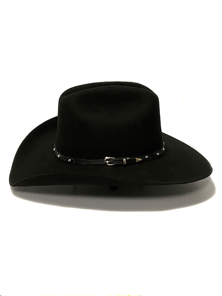 Bullhide 0397BL "Pistol Pete" 6x Premium Wool Hat Black side view. If you need any assistance with this item or the purchase of this item please call us at five six one seven four eight eight eight zero one Monday through Saturday 10:00a.m EST to 8:00 p.m EST