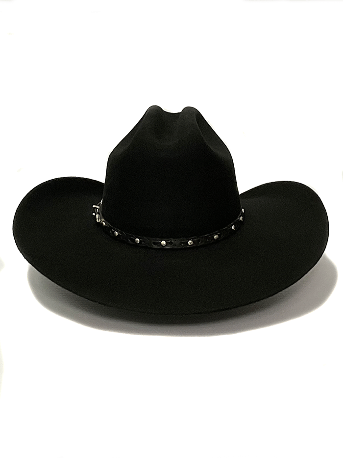 Bullhide 0397BL "Pistol Pete" 6x Premium Wool Hat Black front and side view. If you need any assistance with this item or the purchase of this item please call us at five six one seven four eight eight eight zero one Monday through Saturday 10:00a.m EST to 8:00 p.m EST