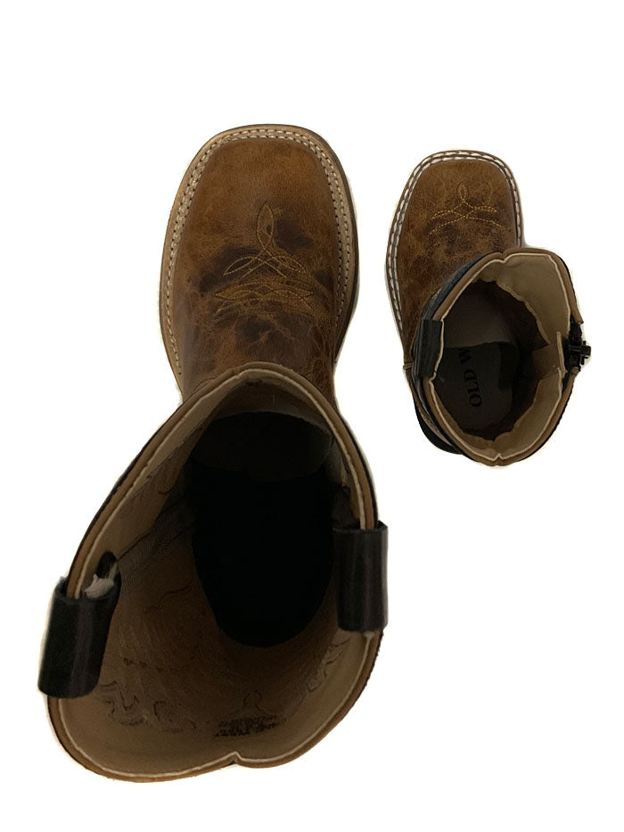 Old West 1960 Kids Western Boot Brown front view toddler and youth. If you need any assistance with this item or the purchase of this item please call us at five six one seven four eight eight eight zero one Monday through Saturday 10:00a.m EST to 8:00 p.m EST