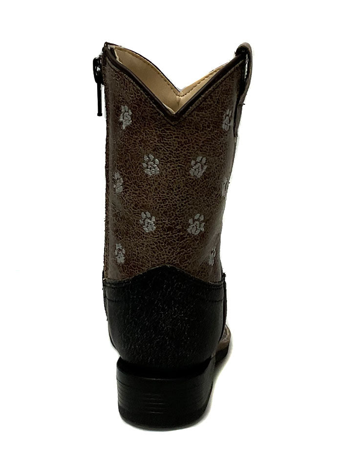 Old West VB1076 Kids Western Boot Black front side view. If you need any assistance with this item or the purchase of this item please call us at five six one seven four eight eight eight zero one Monday through Saturday 10:00a.m EST to 8:00 p.m EST
