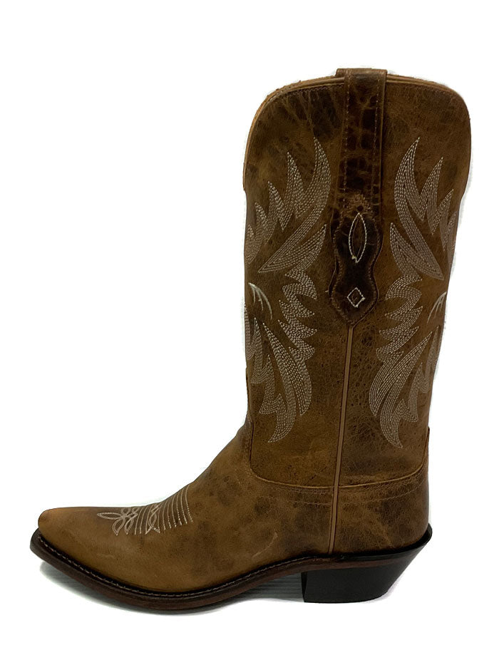 Old West LF1610 Womens Snip Toe Western Boots Brown front side view. If you need any assistance with this item or the purchase of this item please call us at five six one seven four eight eight eight zero one Monday through Saturday 10:00a.m EST to 8:00 p.m EST
