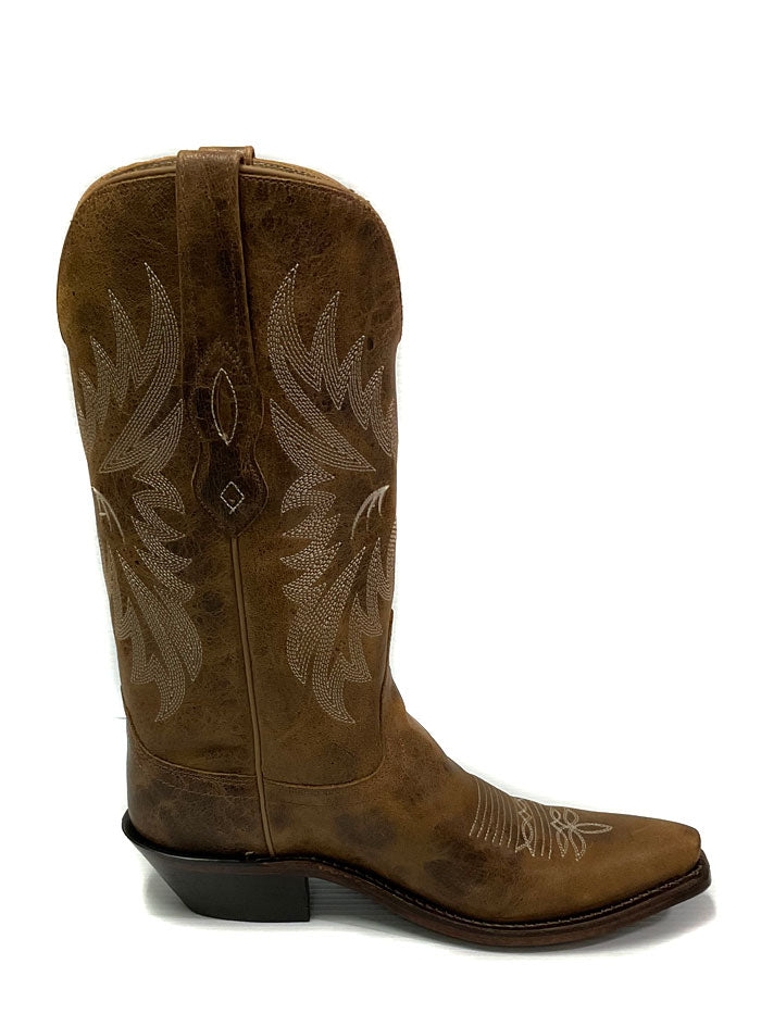 Old West LF1610 Womens Snip Toe Western Boots Brown front side view. If you need any assistance with this item or the purchase of this item please call us at five six one seven four eight eight eight zero one Monday through Saturday 10:00a.m EST to 8:00 p.m EST