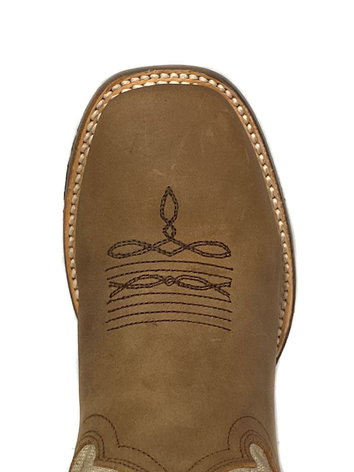 Roper 09-018-7001-1665 Kids American Bull Boot Tan front side view. If you need any assistance with this item or the purchase of this item please call us at five six one seven four eight eight eight zero one Monday through Saturday 10:00a.m EST to 8:00 p.m EST