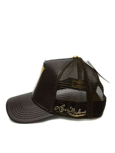 Larry Mahan MCBCLDGD El Diablito Gold Mesh Back Cap Brown side view. If you need any assistance with this item or the purchase of this item please call us at five six one seven four eight eight eight zero one Monday through Saturday 10:00a.m EST to 8:00 p.m EST