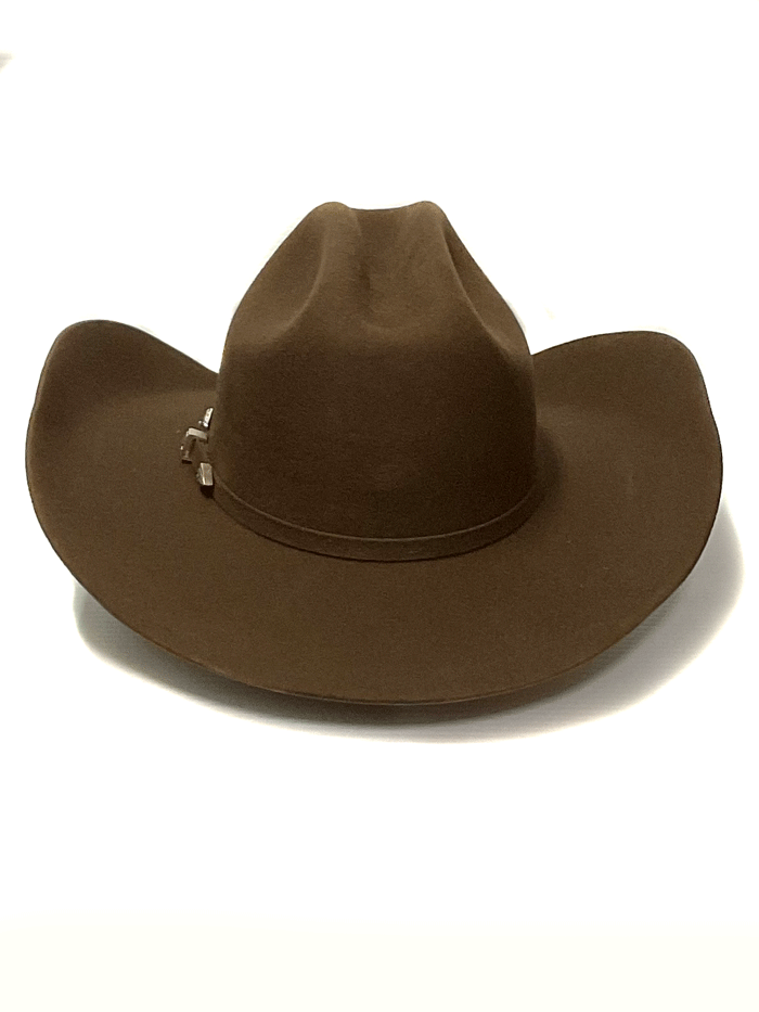Justin JF0457COUNXLFW 4X Promo Western Felt Hat Fawn side-front view. If you need any assistance with this item or the purchase of this item please call us at five six one seven four eight eight eight zero one Monday through Saturday 10:00a.m EST to 8:00 p.m EST