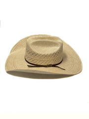 Larry Mahan MSL342COWX4414 10X COWBOY Straw Hat Ivory Tan side view. If you need any assistance with this item or the purchase of this item please call us at five six one seven four eight eight eight zero one Monday through Saturday 10:00a.m EST to 8:00 p.m EST