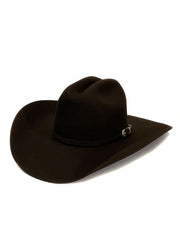 Justin JF0457COUNXL08 4X Promo Western Felt Hat Chocolate side/front view. If you need any assistance with this item or the purchase of this item please call us at five six one seven four eight eight eight zero one Monday through Saturday 10:00a.m EST to 8:00 p.m EST