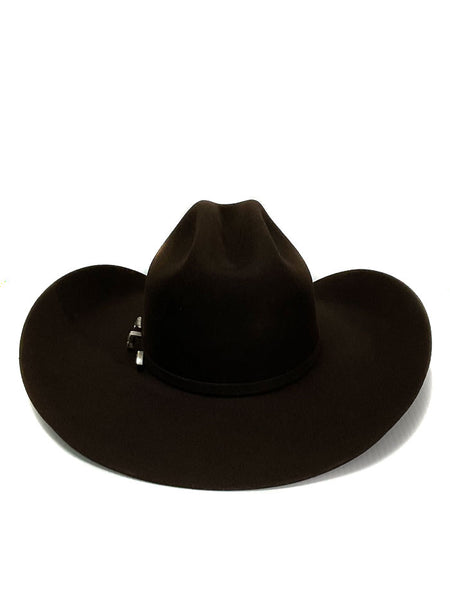 Justin JF0457COUNXL08 4X Promo Western Felt Hat Chocolate back view. If you need any assistance with this item or the purchase of this item please call us at five six one seven four eight eight eight zero one Monday through Saturday 10:00a.m EST to 8:00 p.m EST