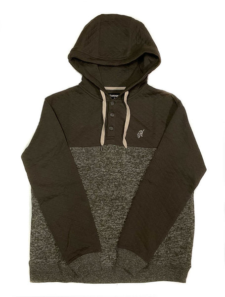 Hooey HH1194BR Mens Jimmy Quilted Hoody Brown front view. If you need any assistance with this item or the purchase of this item please call us at five six one seven four eight eight eight zero one Monday through Saturday 10:00a.m EST to 8:00 p.m EST