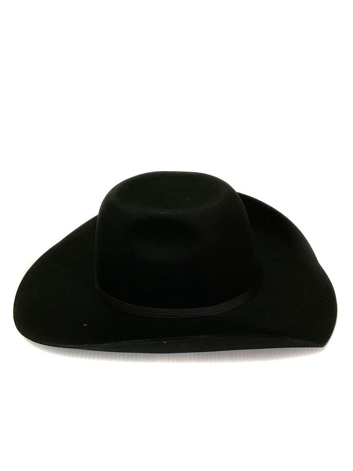 Resistol RWHODM-904207 Hooey Day Money Felt Hat Black side and front view. If you need any assistance with this item or the purchase of this item please call us at five six one seven four eight eight eight zero one Monday through Saturday 10:00a.m EST to 8:00 p.m EST