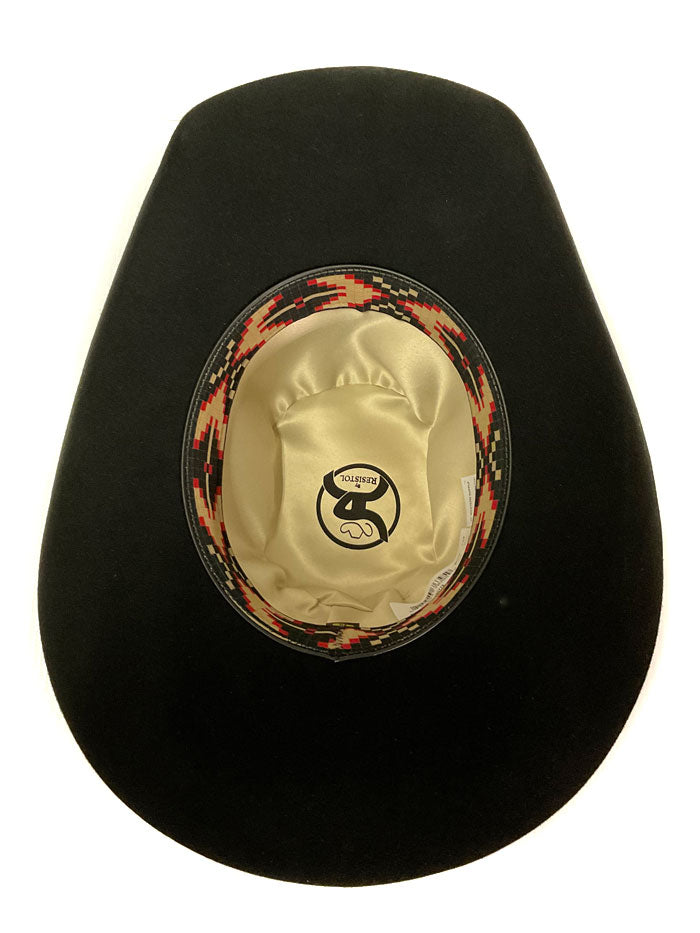 Resistol RWHODM-904207 Hooey Day Money Felt Hat Black side and front view. If you need any assistance with this item or the purchase of this item please call us at five six one seven four eight eight eight zero one Monday through Saturday 10:00a.m EST to 8:00 p.m EST