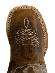 Old West BSC1979 Kids Western Boot Brown view from above. If you need any assistance with this item or the purchase of this item please call us at five six one seven four eight eight eight zero one Monday through Saturday 10:00a.m EST to 8:00 p.m EST