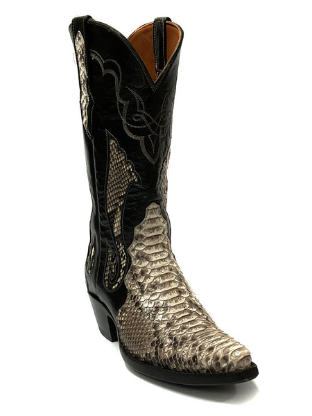 Black Jack 1444 Mens Python Snake Boots Natural side/front view. If you need any assistance with this item or the purchase of this item please call us at five six one seven four eight eight eight zero one Monday through Saturday 10:00a.m EST to 8:00 p.m EST