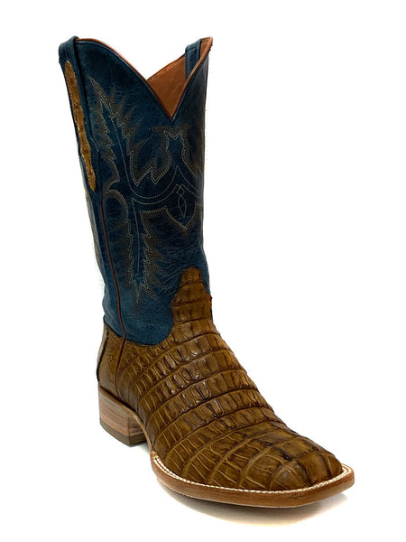 Black Jack PUCG7148 Mens Caiman Crocodile Tail Boots Pull Up Cognac side / front view. If you need any assistance with this item or the purchase of this item please call us at five six one seven four eight eight eight zero one Monday through Saturday 10:00a.m EST to 8:00 p.m EST