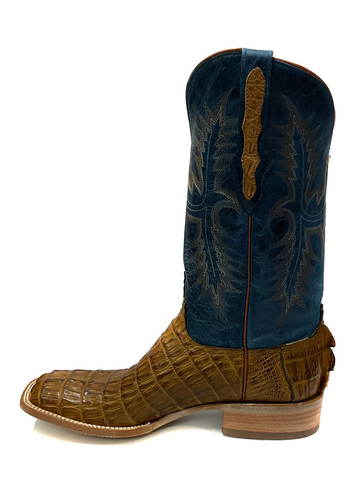 Black Jack PUCG7148 Mens Caiman Crocodile Tail Boots Pull Up Cognac side / front view. If you need any assistance with this item or the purchase of this item please call us at five six one seven four eight eight eight zero one Monday through Saturday 10:00a.m EST to 8:00 p.m EST