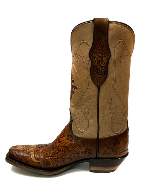 Black Jack MUHT-1425 Mens Hand Tooled Byson Skull Boot Mahogany side view. If you need any assistance with this item or the purchase of this item please call us at five six one seven four eight eight eight zero one Monday through Saturday 10:00a.m EST to 8:00 p.m EST