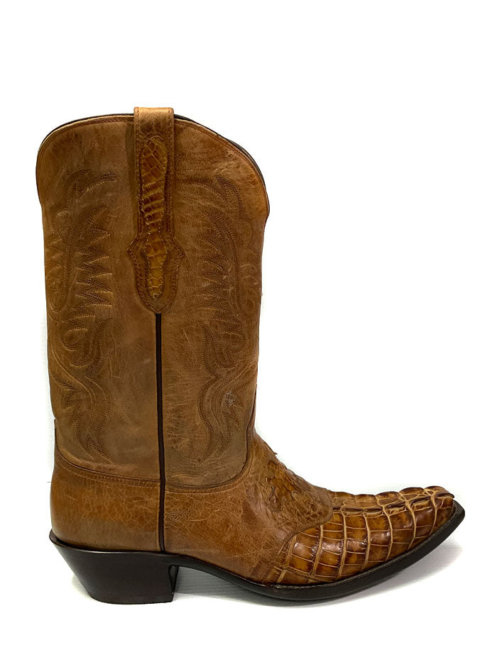 Black Jack BT562 Mens Alligator Tail Goat Boots Burnished Tan side and front view. If you need any assistance with this item or the purchase of this item please call us at five six one seven four eight eight eight zero one Monday through Saturday 10:00a.m EST to 8:00 p.m EST