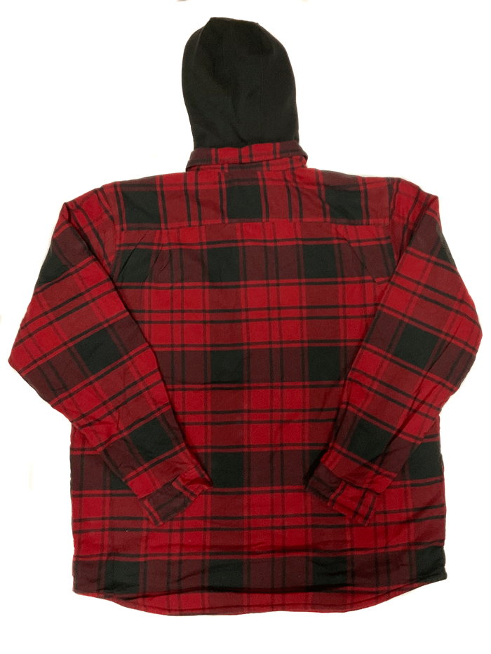 Carhartt 105621-R09 Mens Rugged Flex Flannel Fleece Lined Hooded Shirt Jac Oxblood front view. If you need any assistance with this item or the purchase of this item please call us at five six one seven four eight eight eight zero one Monday through Saturday 10:00a.m EST to 8:00 p.m EST