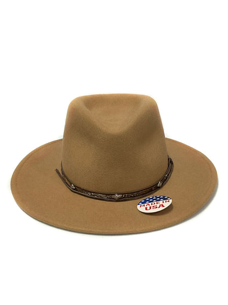 Stetson SWMTVW-813279 Mountain View Wool Hat Sand front view. If you need any assistance with this item or the purchase of this item please call us at five six one seven four eight eight eight zero one Monday through Saturday 10:00a.m EST to 8:00 p.m EST