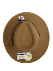 Stetson SWMTVW-813279 Mountain View Wool Hat Sand view from above. If you need any assistance with this item or the purchase of this item please call us at five six one seven four eight eight eight zero one Monday through Saturday 10:00a.m EST to 8:00 p.m EST