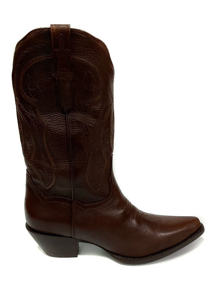 Dan Post DP4323 Womens Mataya Leather Boot Antique Tan side and front view. If you need any assistance with this item or the purchase of this item please call us at five six one seven four eight eight eight zero one Monday through Saturday 10:00a.m EST to 8:00 p.m EST