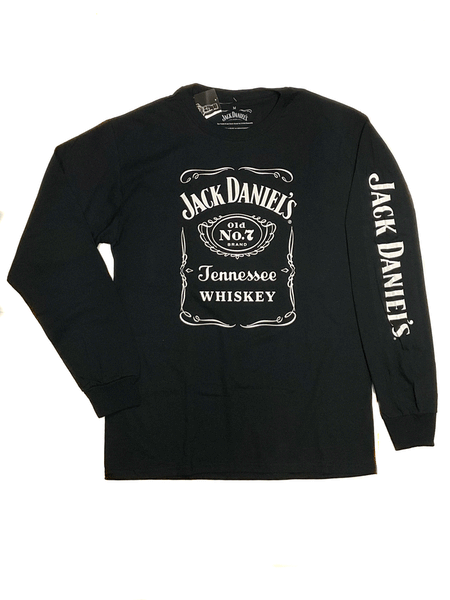 Ely Cattleman 15261422JD-89 Jack Daniels Long Sleeve T-Shirt Black front view. If you need any assistance with this item or the purchase of this item please call us at five six one seven four eight eight eight zero one Monday through Saturday 10:00a.m EST to 8:00 p.m EST