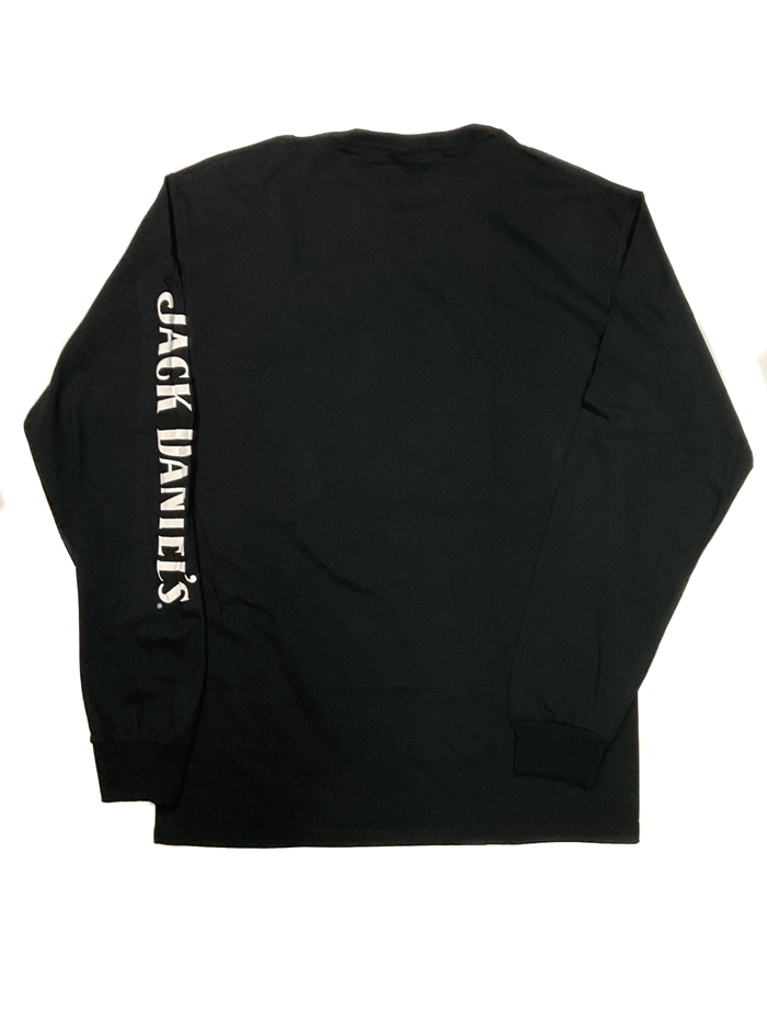 Ely Cattleman 15261422JD-89 Jack Daniels Long Sleeve T-Shirt Black front view. If you need any assistance with this item or the purchase of this item please call us at five six one seven four eight eight eight zero one Monday through Saturday 10:00a.m EST to 8:00 p.m EST