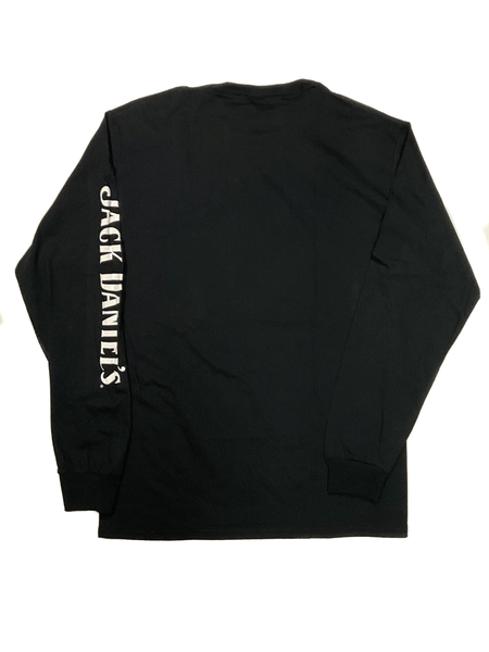 Ely Cattleman 15261422JD-89 Jack Daniels Long Sleeve T-Shirt Black back view. If you need any assistance with this item or the purchase of this item please call us at five six one seven four eight eight eight zero one Monday through Saturday 10:00a.m EST to 8:00 p.m EST