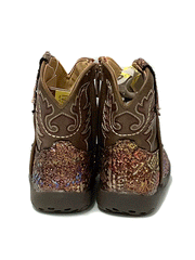 Roper 09-016-1225-2986 Infants Cowbabies Glitter Aztec Boot Brown back view. If you need any assistance with this item or the purchase of this item please call us at five six one seven four eight eight eight zero one Monday through Saturday 10:00a.m EST to 8:00 p.m EST