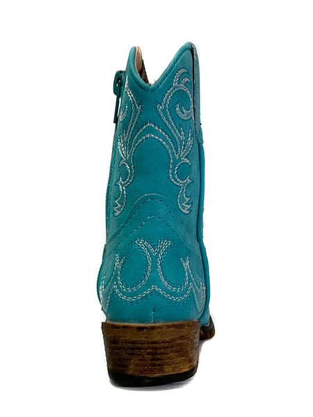 Roper 09-017-1566-2423 Toddlers Riley Western Boot Turquoise back view. If you need any assistance with this item or the purchase of this item please call us at five six one seven four eight eight eight zero one Monday through Saturday 10:00a.m EST to 8:00 p.m EST