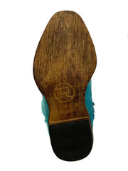 Roper 09-017-1566-2423 Toddlers Riley Western Boot Turquoise sole view. If you need any assistance with this item or the purchase of this item please call us at five six one seven four eight eight eight zero one Monday through Saturday 10:00a.m EST to 8:00 p.m EST