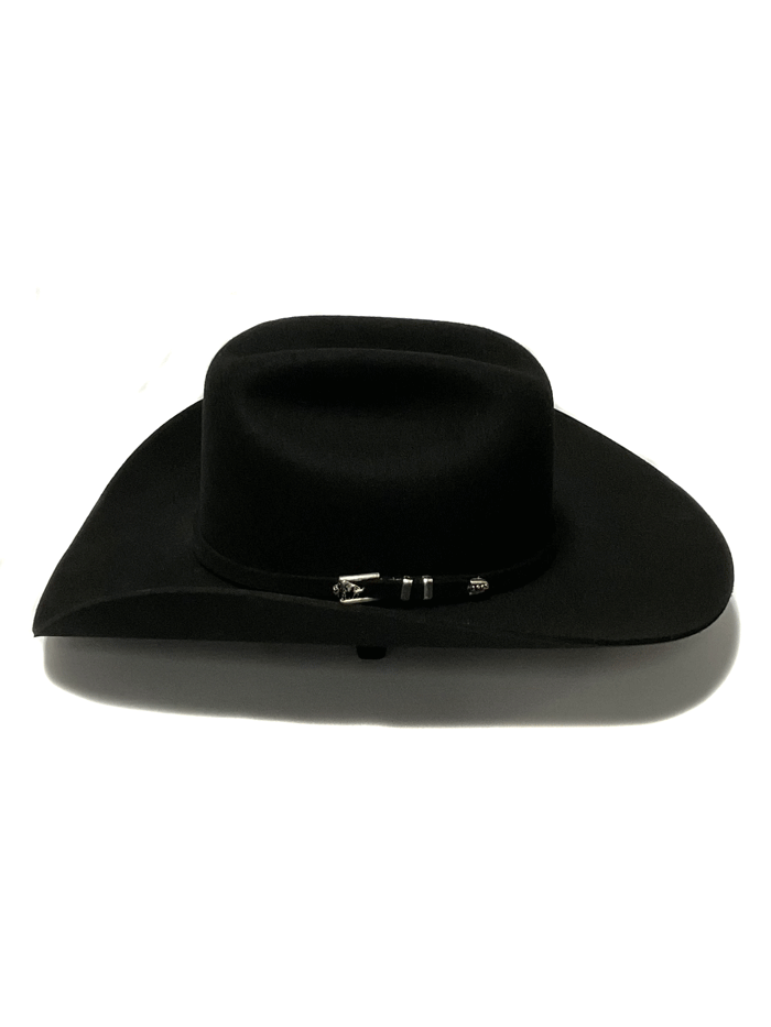 Stetson SBAPCH-754007 Apache 4X Buffalo Felt Hat Black sront and side view. If you need any assistance with this item or the purchase of this item please call us at five six one seven four eight eight eight zero one Monday through Saturday 10:00a.m EST to 8:00 p.m EST