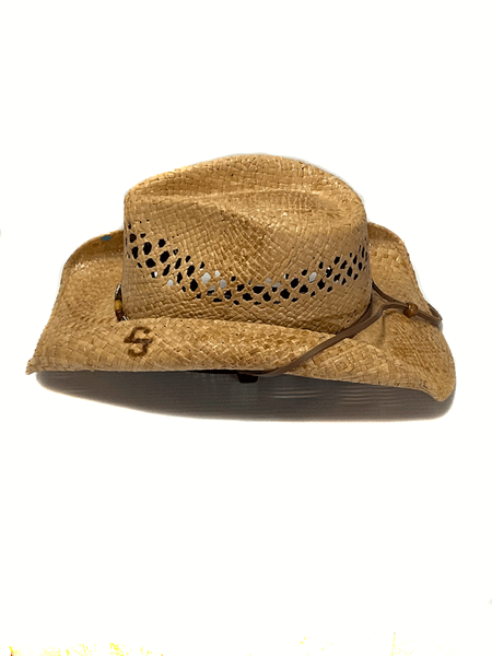 Stetson SSSTCR-40348R Stoney Creek Straw Cowboy Hat Natural side view. If you need any assistance with this item or the purchase of this item please call us at five six one seven four eight eight eight zero one Monday through Saturday 10:00a.m EST to 8:00 p.m EST