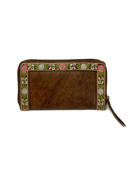Ariat A770007502 Womens Addison Floral Wallet Brown back view. If you need any assistance with this item or the purchase of this item please call us at five six one seven four eight eight eight zero one Monday through Saturday 10:00a.m EST to 8:00 p.m EST
