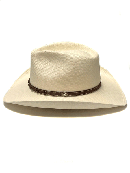 Stetson SSCPRS-403481 CYPRUS 8X Western Straw Hat Natural side view. If you need any assistance with this item or the purchase of this item please call us at five six one seven four eight eight eight zero one Monday through Saturday 10:00a.m EST to 8:00 p.m EST