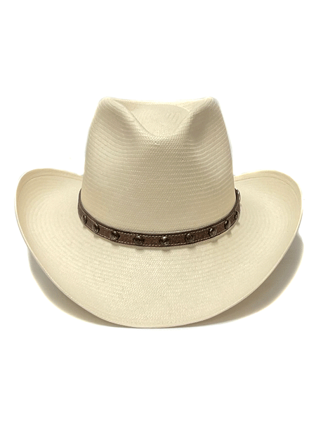 Stetson SSCPRS-403481 CYPRUS 8X Western Straw Hat Natural front view. If you need any assistance with this item or the purchase of this item please call us at five six one seven four eight eight eight zero one Monday through Saturday 10:00a.m EST to 8:00 p.m EST