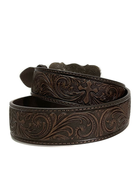 Nocona N3483802 Womens Tooled Belt Brown back view. If you need any assistance with this item or the purchase of this item please call us at five six one seven four eight eight eight zero one Monday through Saturday 10:00a.m EST to 8:00 p.m EST