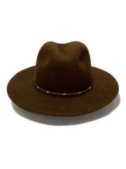 Biltmore BF2146DISC3108 DISCOVERY Crushable Wool Felt Hat Chocolate front view. If you need any assistance with this item or the purchase of this item please call us at five six one seven four eight eight eight zero one Monday through Saturday 10:00a.m EST to 8:00 p.m EST