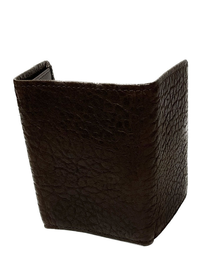 Vintage Bison W-202 Mens Trifold Leather Wallet Brown folded view. If you need any assistance with this item or the purchase of this item please call us at five six one seven four eight eight eight zero one Monday through Saturday 10:00a.m EST to 8:00 p.m EST