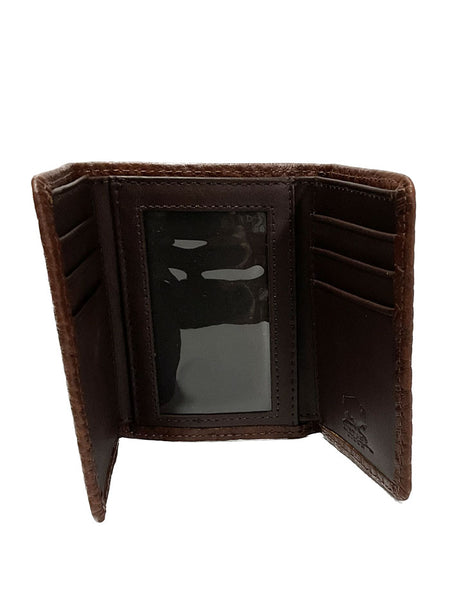 Vintage Bison W-203 Mens Trifold Leather Wallet Tan inside view. If you need any assistance with this item or the purchase of this item please call us at five six one seven four eight eight eight zero one Monday through Saturday 10:00a.m EST to 8:00 p.m EST