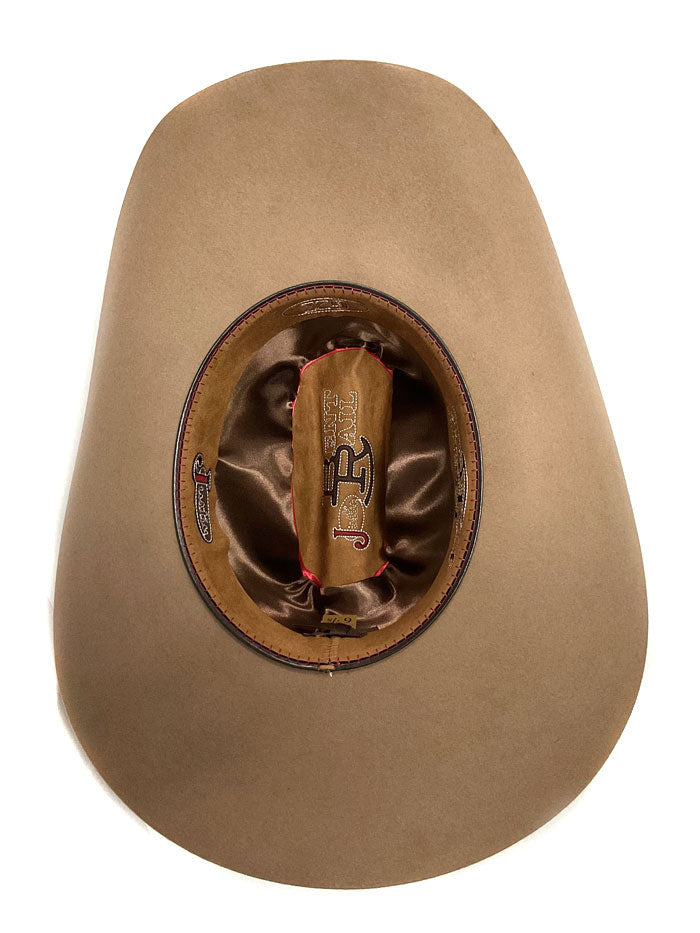 Justin JF0657DYLA Bent Rail Dylan 6X Fur Felt Cowboy Hat Fawn side and front view. If you need any assistance with this item or the purchase of this item please call us at five six one seven four eight eight eight zero one Monday through Saturday 10:00a.m EST to 8:00 p.m EST