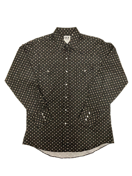 Ely Cattleman 152027082-BK Mens Long Sleeve Shirt Black front view. If you need any assistance with this item or the purchase of this item please call us at five six one seven four eight eight eight zero one Monday through Saturday 10:00a.m EST to 8:00 p.m EST