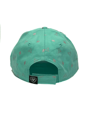 Ariat A300062433 Ladies Cactus Bull Skull Cap Turquoise back view. If you need any assistance with this item or the purchase of this item please call us at five six one seven four eight eight eight zero one Monday through Saturday 10:00a.m EST to 8:00 p.m EST