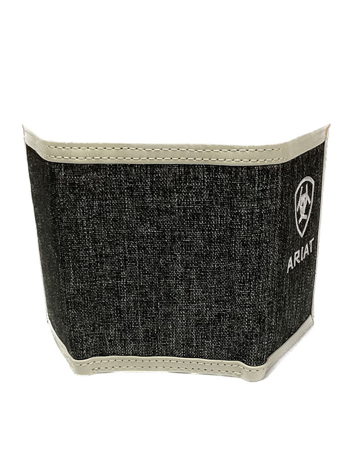 Ariat A3542405 Mens Trifold Logo Wallet Grey front view. If you need any assistance with this item or the purchase of this item please call us at five six one seven four eight eight eight zero one Monday through Saturday 10:00a.m EST to 8:00 p.m EST
