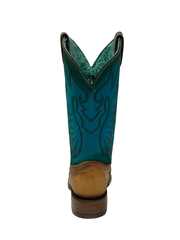 Corral Z5099 Ladies Overlay And Embroidery Square Toe Western Boot Blue Tobacco back view. If you need any assistance with this item or the purchase of this item please call us at five six one seven four eight eight eight zero one Monday through Saturday 10:00a.m EST to 8:00 p.m EST