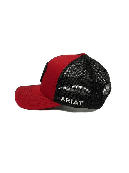 Ariat A300011704 Snapback 112 Mexican Flag Patch Cap Red full left side view. If you need any assistance with this item or the purchase of this item please call us at five six one seven four eight eight eight zero one Monday through Saturday 10:00a.m EST to 8:00 p.m EST